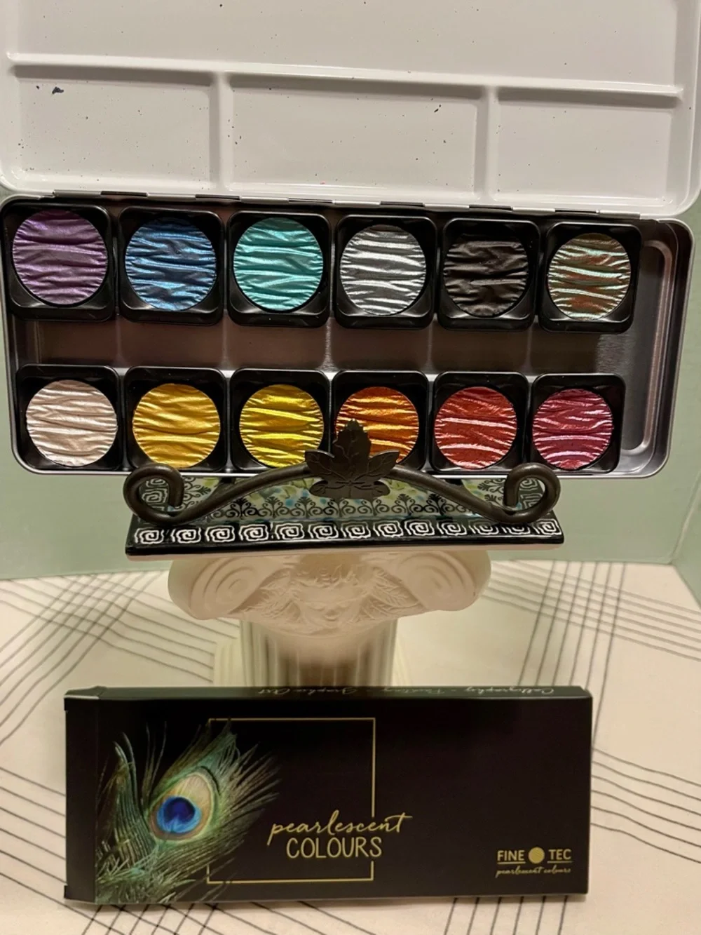 NWT FineTec Pearlescent Colours Paint Set 12 WATERCOLOR PAINTS - ARTIST QUALITY
